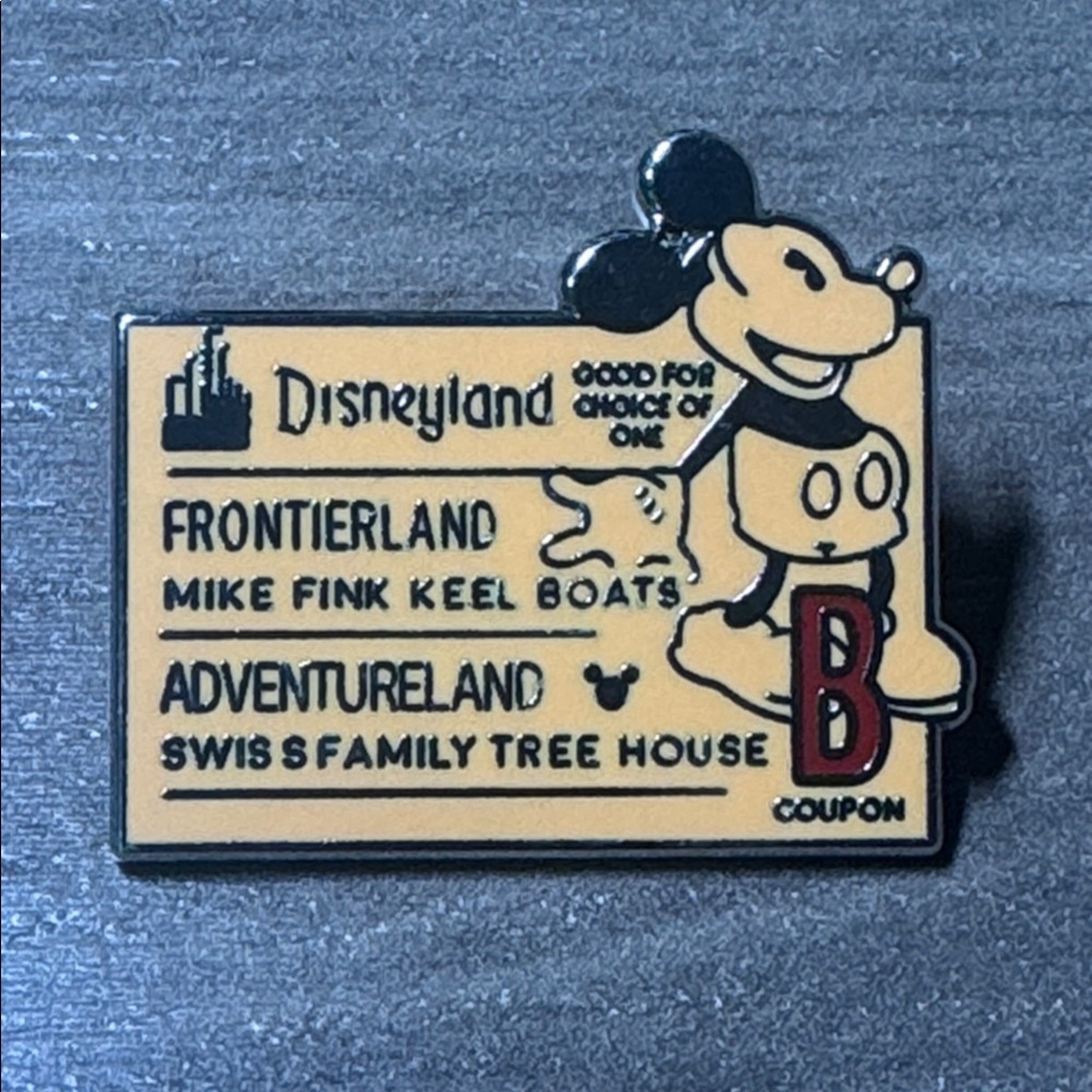 5/$25 Disneyland Mickey Frontierland & Adventureland "B" Coupon Pin